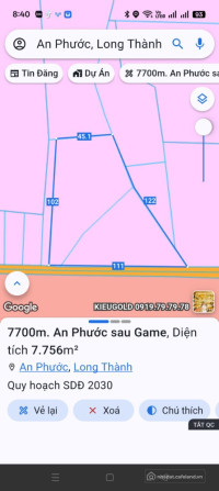 Bán 7,7 sào đất ngay sau Gem Sky World Long Đức, Long Thành