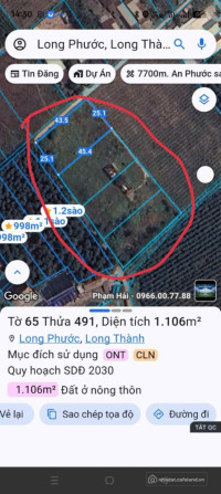 CƠ HỘI ĐẦU TƯ F0. 4 SÀO - LÔ ĐẤT VÀNG TẠI LONG PHƯỚC, LONG THÀNH