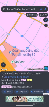 Bán lô đất 2123m2 giá rẻ nhất khu vực sân bay Long Thành, có sẵn 300m2 thổ cư