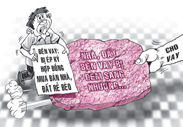 Trắng tay vì vay tiền bằng hợp đồng bán nhà, đất
