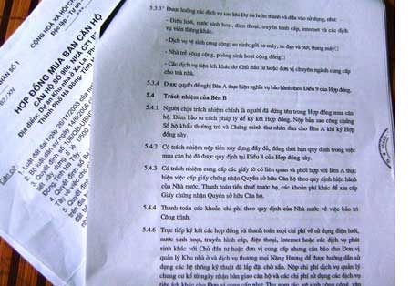 Mập mờ như... hợp đồng mua bán căn hộ chung cư