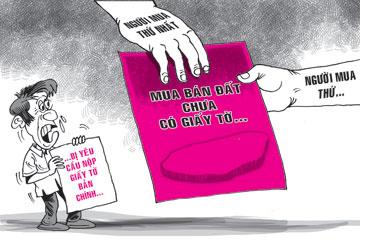 Xính vính với việc bán đất giấy tay