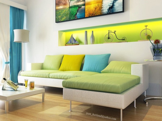 Không gian trắng độc đáo của phòng khách