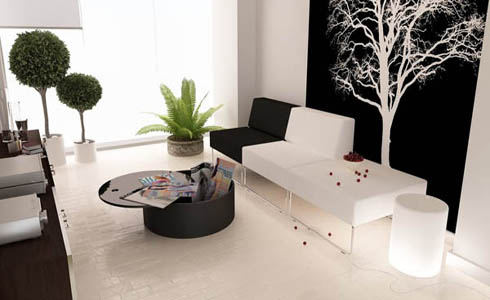 Nội thất đen và trắng ấn tượng