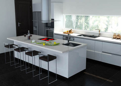 Nội thất đen và trắng ấn tượng