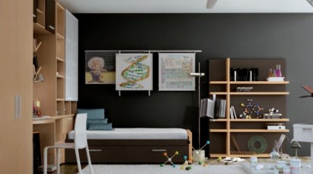 Phòng ngủ dành cho niềm đam mê nghệ thuật của trẻ