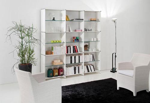 Giá sách ấn tượng màu trắng