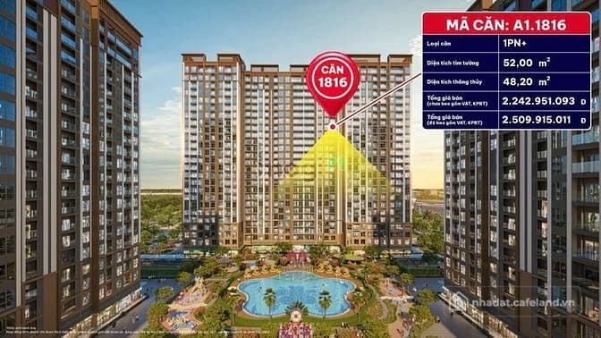 Bán nhà phố dự án: Đẳng cấp view nội khu bể bơi cực đẹp với căn hộ A1.1816 + đẹp