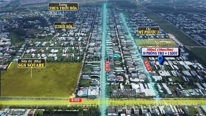 Bán đất thổ cư: Chính Chủ Bán 2 Dãy Trọ Ngay KCN Mỹ Phước 3 Thu Nhập Ổn Định 17t