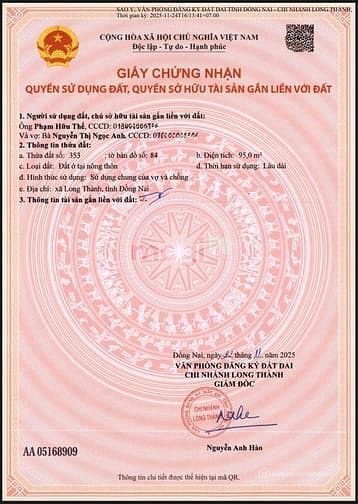 Bán đất thổ cư: 95m2 , Khu dân cư xã Bình Sơn – Lộc An. "Cửa ngõ" sân bay Long T