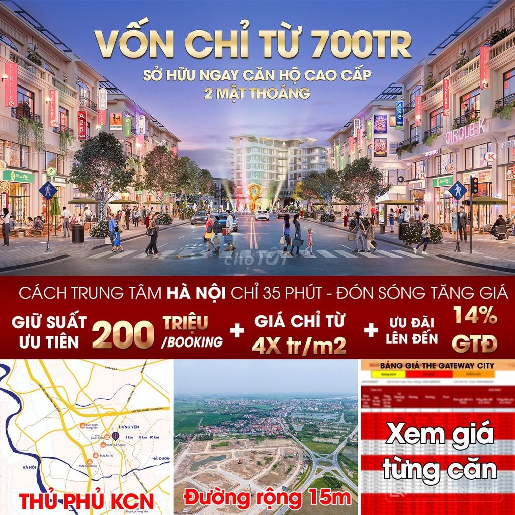Bán căn hộ Mini, Dịch vụ: CĂN NGOẠI GIAO dự án The Gateway City. GIÁ 4X TRIỆU/M2