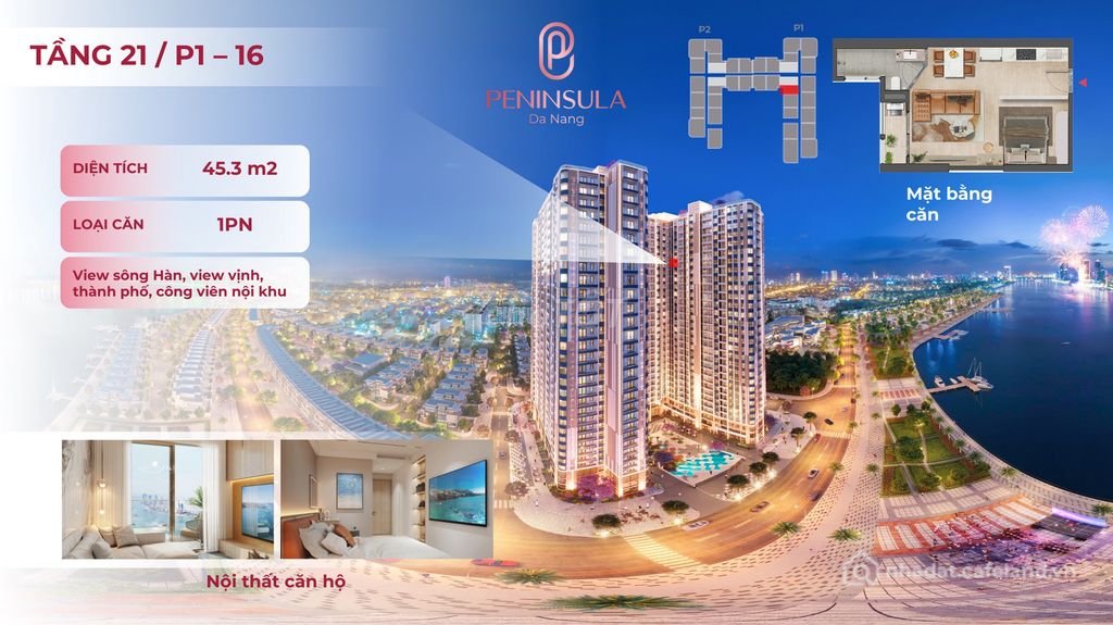 Bán căn hộ chung cư: BÁN CĂN 1PN HIẾM PENINSULA VIEW SÔNG HÀN, FULL NỘI THẤT LIỀ