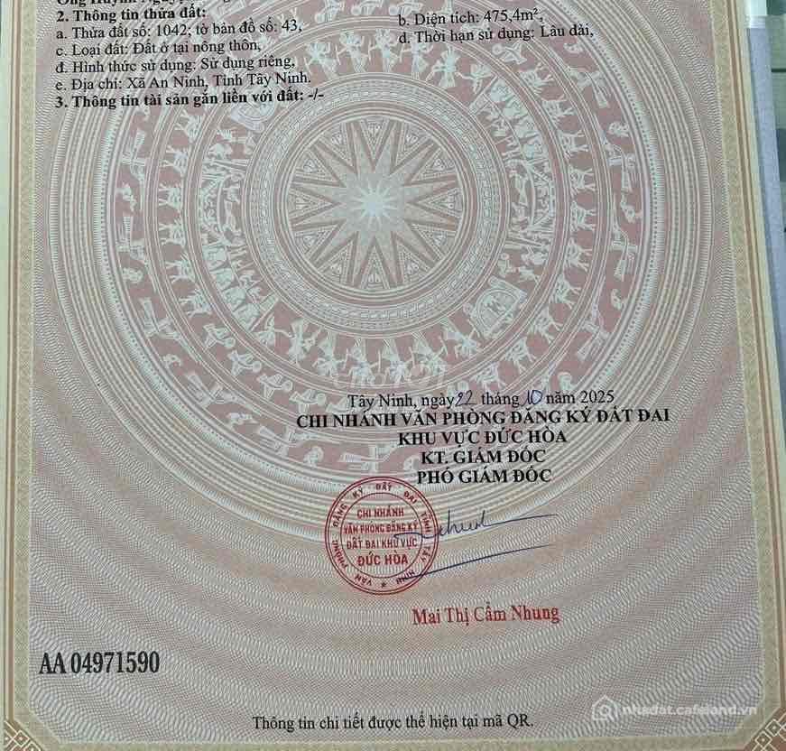 Bán đất thổ cư: 760m2 full thổ cư cạnh KCN mặt đường Hồ Chí Minh xã Lộc Giang cũ