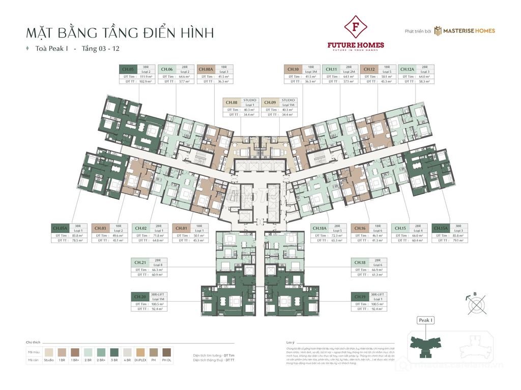 Bán căn hộ chung cư: Dự án Lumiere Essence Peak CĐT Masterise Homes Tại VGG Cổ L