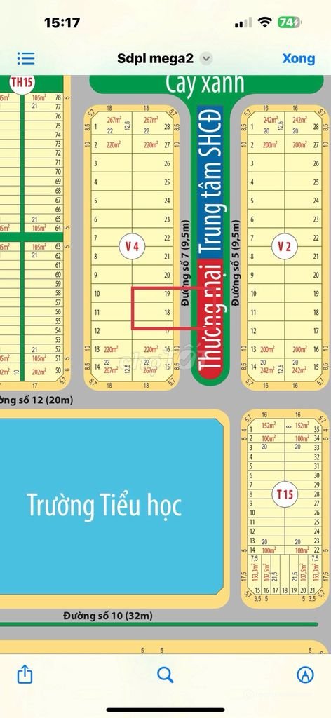 Bán đất thổ cư: Mega City 2 - Biệt Thự V4-18(220m2) giá 2ty8 đd mảng xanh, Nhơn 