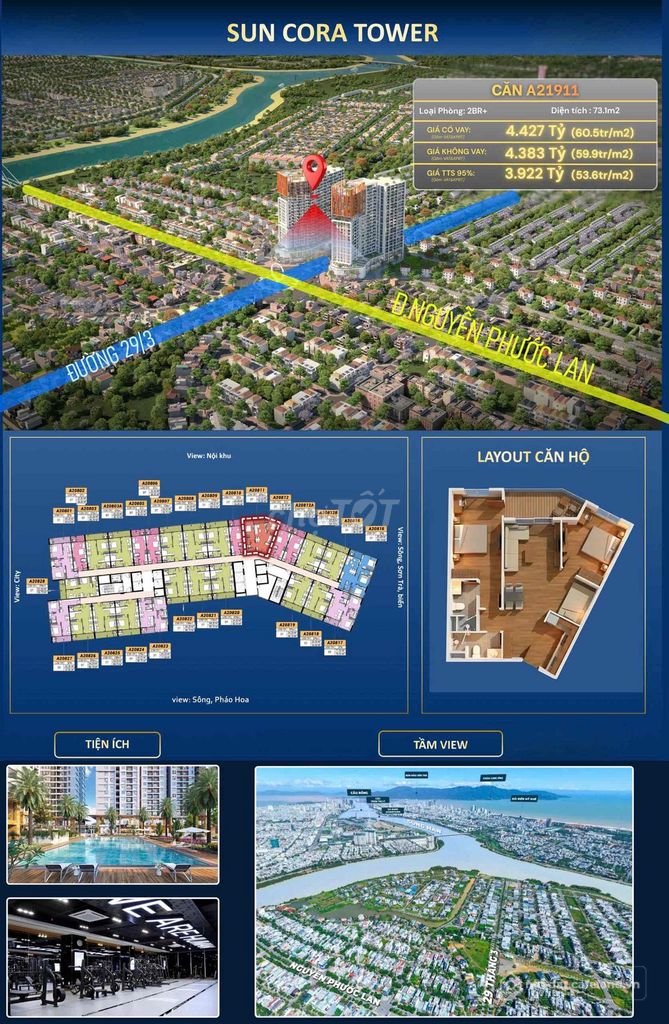 Bán căn hộ chung cư: HIẾM CHỈ HƠN 750tr CÓ CĂN 2 VIEW TẠI CORA TOWER