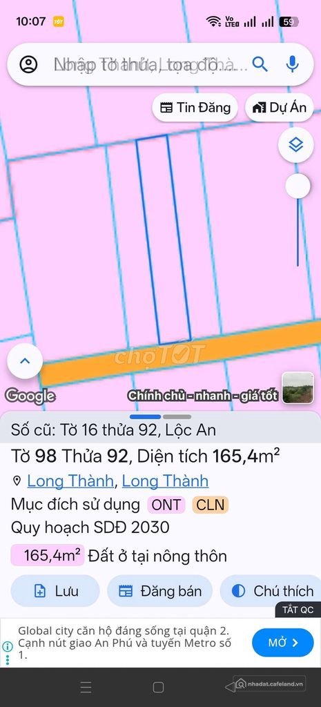 Bán đất thổ cư: Đất khu dân cư Lộc An vùng ven sân bay quốc tế Long Thành