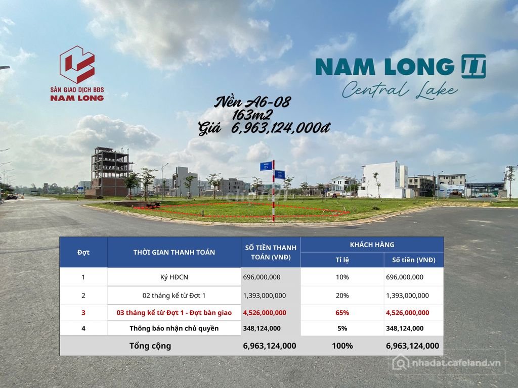 Bán đất nền dự án: Đất nền Nam Long Central Lake Cần Thơ – Còn đúng 1 lô đẹp A6