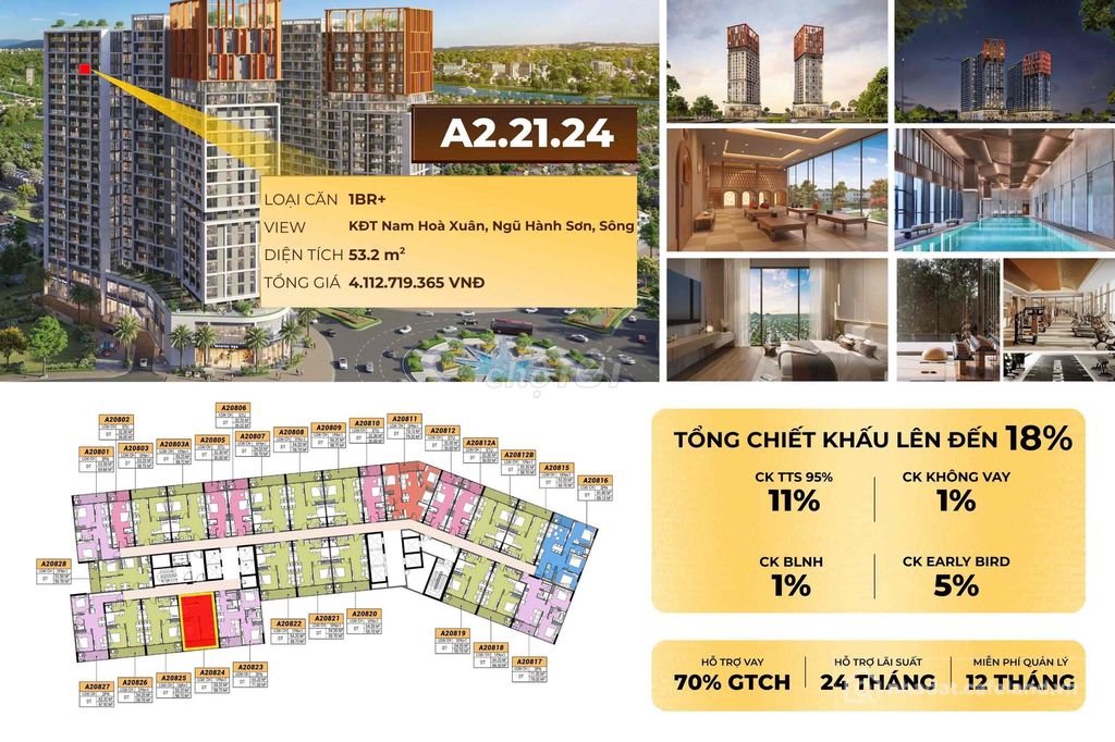 Bán căn hộ chung cư: Căn hộ Studio Sun Cora Tower