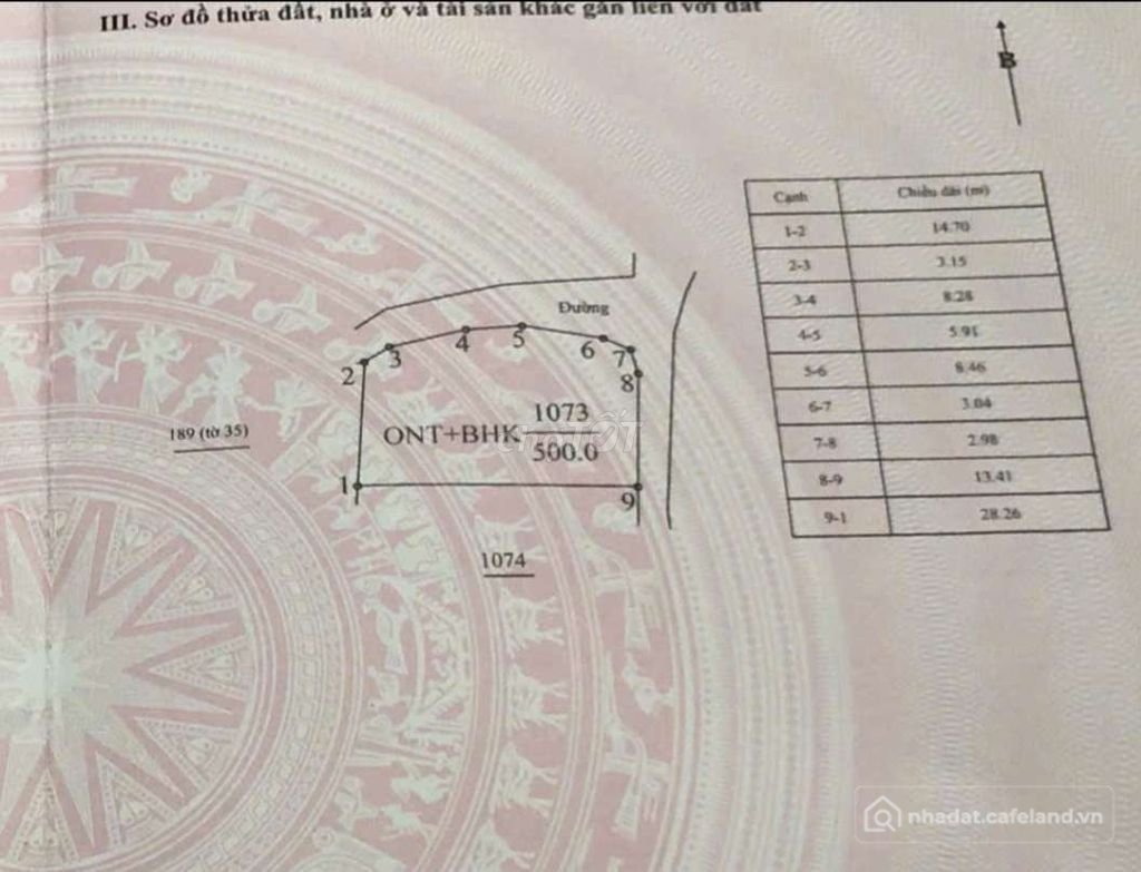 Bán đất thổ cư: Chính chủ bán miếng đất 500m2 có 100m2 đất ở có 2 mặt tiền