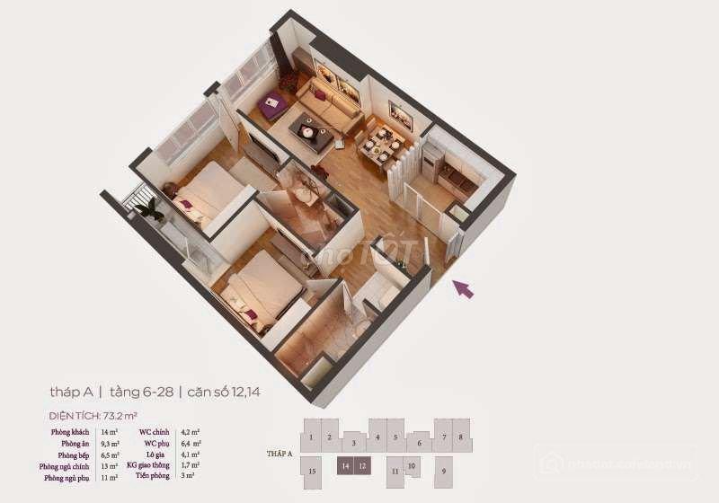 Bán căn hộ chung cư: Chính chủ em cần Bán căn hộ chung cư 2PN2VS Hồ Gươm Plaza, 