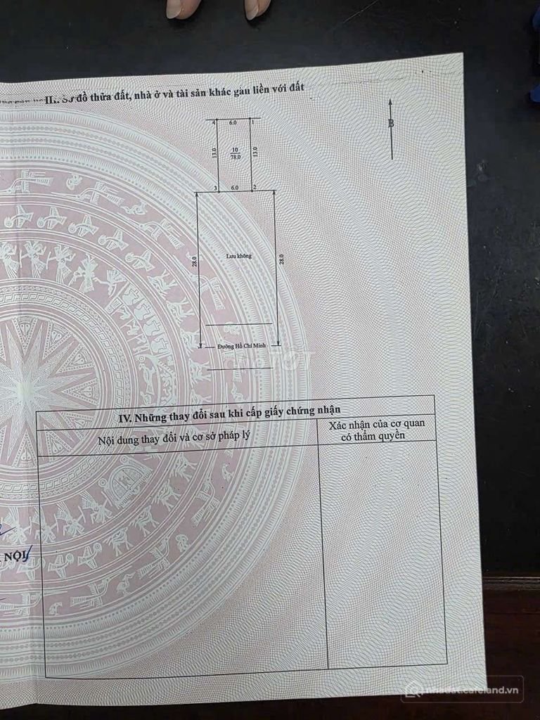 Bán đất thổ cư: BÁN 78m2 mặt đường hồ chí minh ql21a