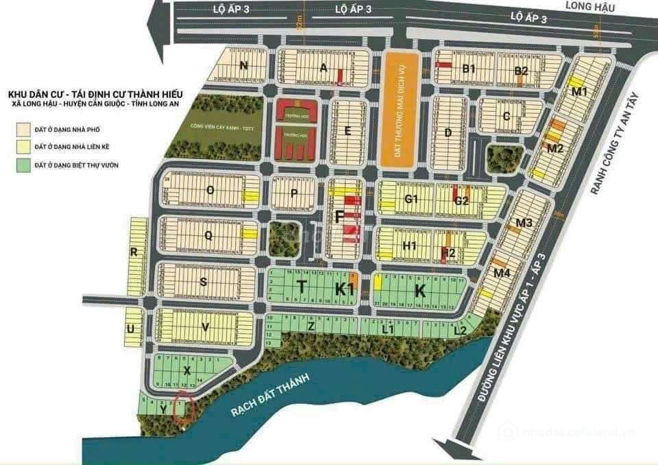 Bán đất nền dự án: Bán Nền Đất Khu Dân Cư Thành Hiếu Long Hậu Chỉ 2 tỷ 350. 100m