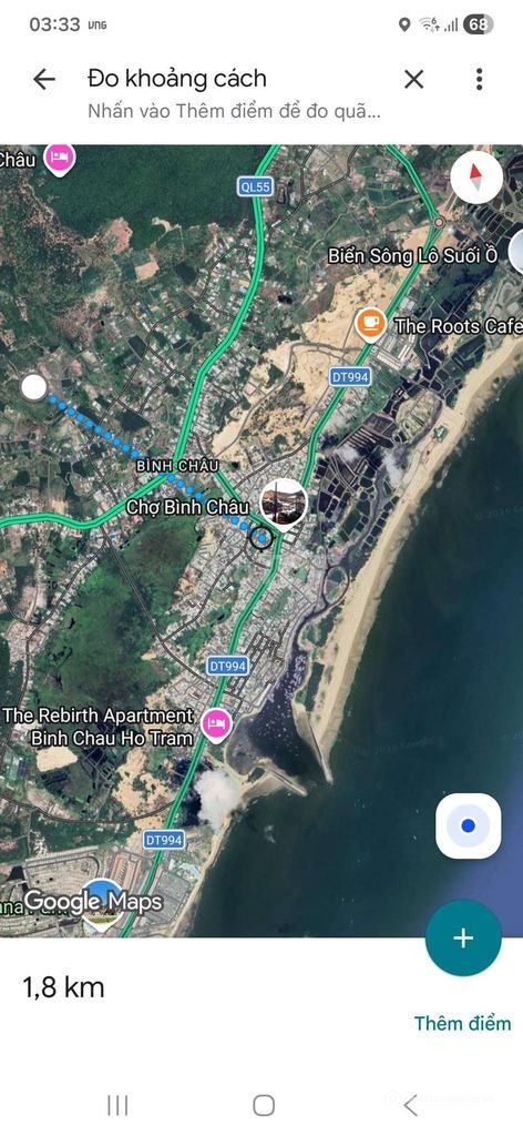 Bán đất thổ cư: Đất nhà mặt tiền nhựa tim vàng Bình Châu