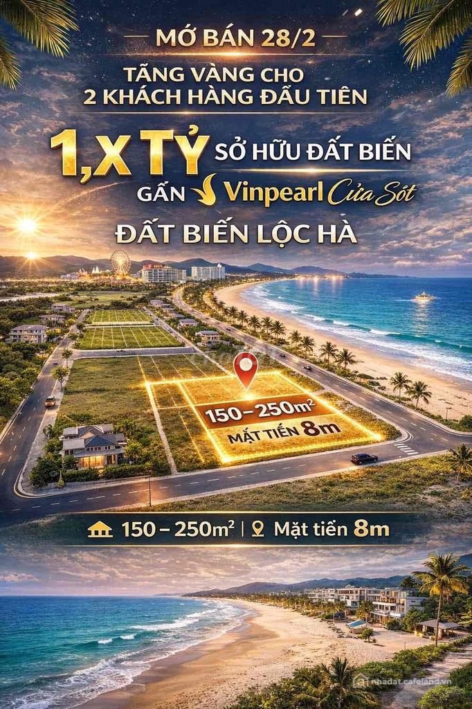 Bán đất thổ cư: Bên em còn 4 lô đất sát biển 60m ở xã Thịnh Lộc - Lộc Hà giá fO