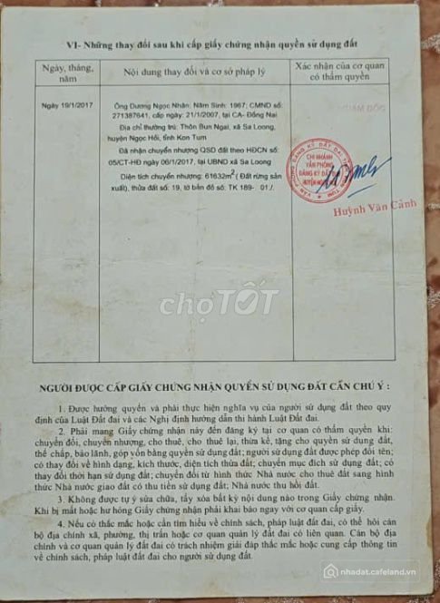 Bán đất nông, lâm nghiệp: Chính chủ bán đất rừng sản xuất – trồng cà phê tại Ngọ