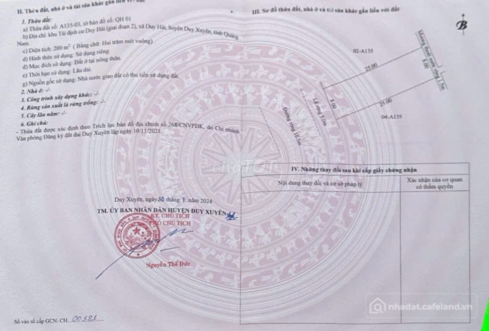 Bán đất nền dự án: Bán đất TĐC Duy Hải ngay cạnh siêu dự án Hoiana