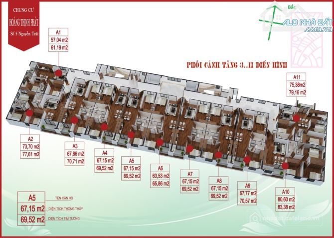 Bán căn hộ chung cư: Chung cư Hoàng Thịnh Phát, đường Nguyễn Trãi thành phố Vinh