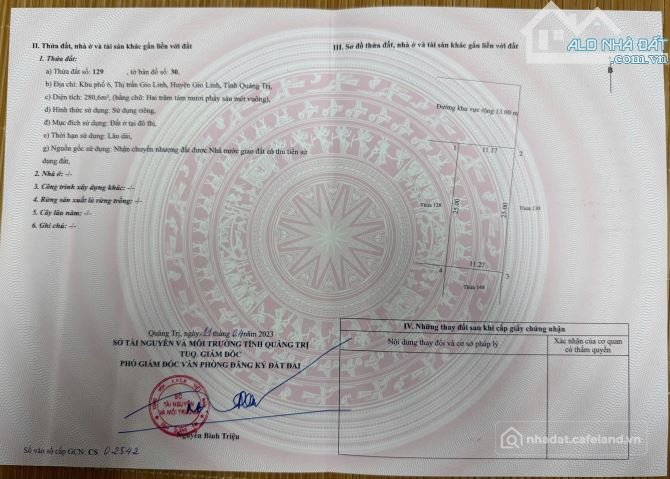 Bán đất thổ cư:  LÔ ĐẤT AN CƯ – TRUNG TÂM THỊ TRẤN GIO LINH (CŨ)
