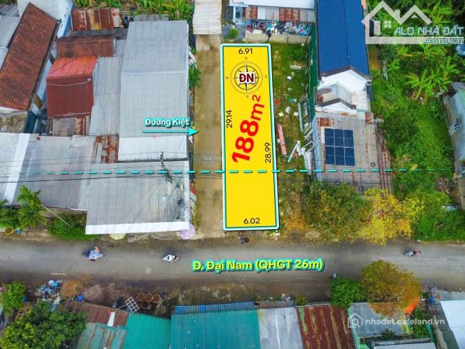 Bán đất thổ cư: BÁN ĐẤT 187,9M2 MẶT TIỀN ĐƯỜNG ĐẠI NAM, GẦN CẦU TUẦN, PHƯỜNG THỦ