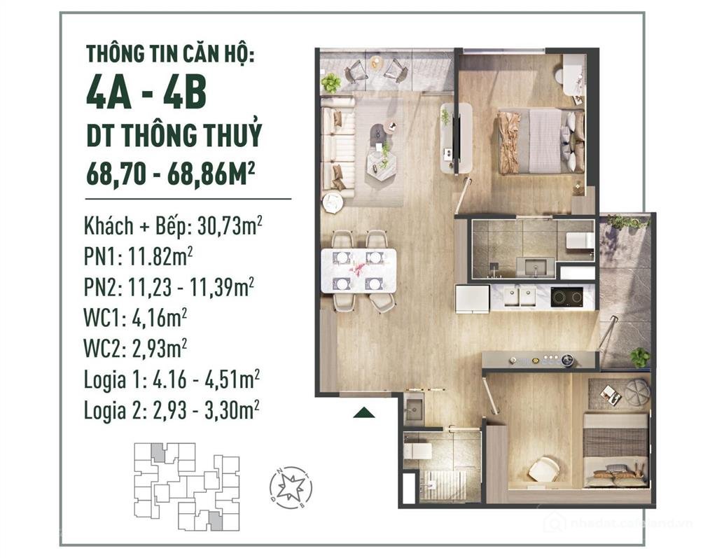 Bán căn hộ chung cư: Bán suất ngoại giao căn 3pn 2wc 82m2 tầng đẹp tại dự án the