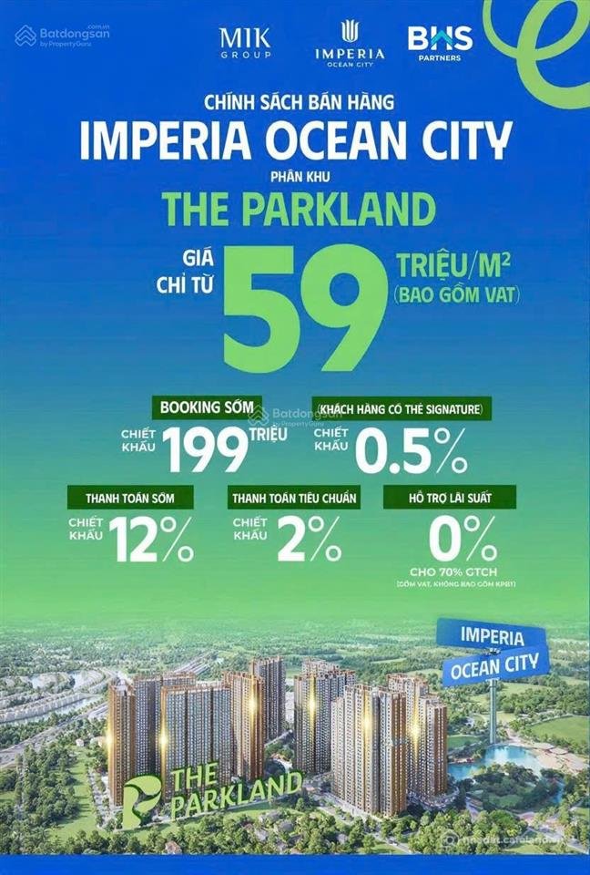 Bán căn hộ chung cư: Chỉ với 59tr/m2 sở hữu ngay căn 2pn tại imperia ocean park 
