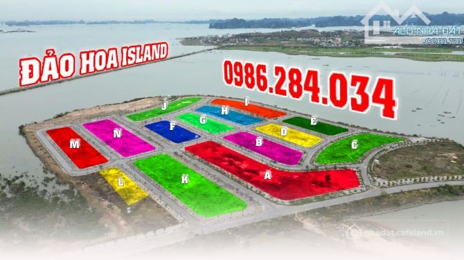 Bán đất thổ cư: Bán 3 ô đất biệt thự Đảo Hoa Island Hạ Long đã có sổ đỏ, giá bán