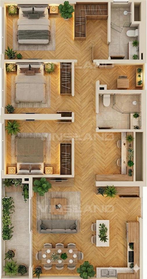 Bán căn hộ chung cư: Em nhượng 3pn góc 98m2 6,1 tỷ ở vision mel tầng trung, gần 