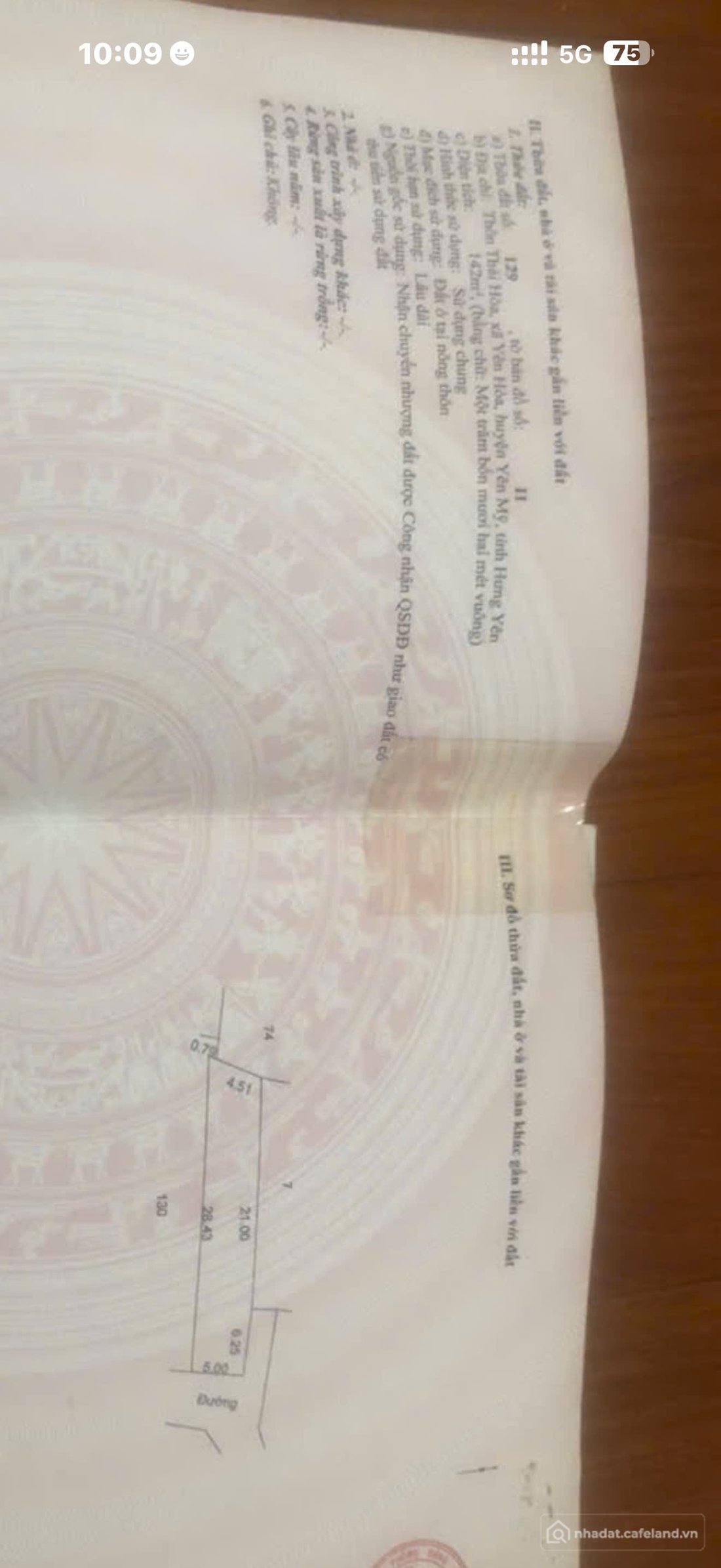 Bán đất thổ cư: 142m2 thái hoà yên hoà yên mỹ cũ