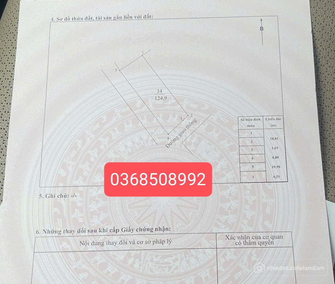Bán đất thổ cư: Bán đất 125m² ngang 6,5m giá 620 triệu Xã An Khánh