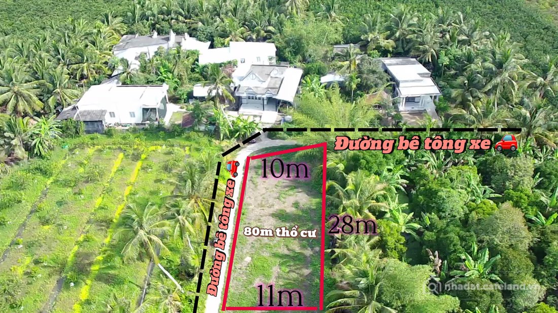 Bán đất thổ cư: Bán đất 280mm² 370 triệu tại Xã Tân Mỹ Huyện Trà Ôn