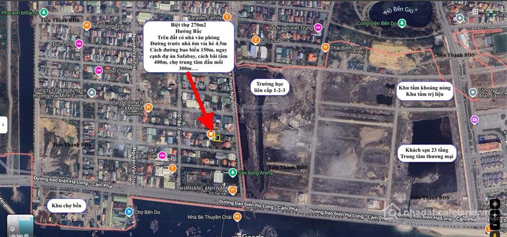 Bán đất thổ cư: Duy nhất 1 lô biệt thự cạnh dự án safabay cẩm phả giá chỉ có 21t