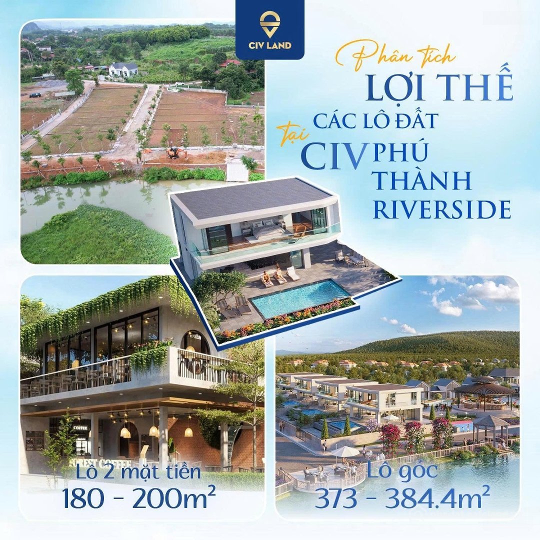 Bán đất thổ cư: Phú Thành Riverside Lô Duy Nhất 180m², Mặt Tiền 7,5m