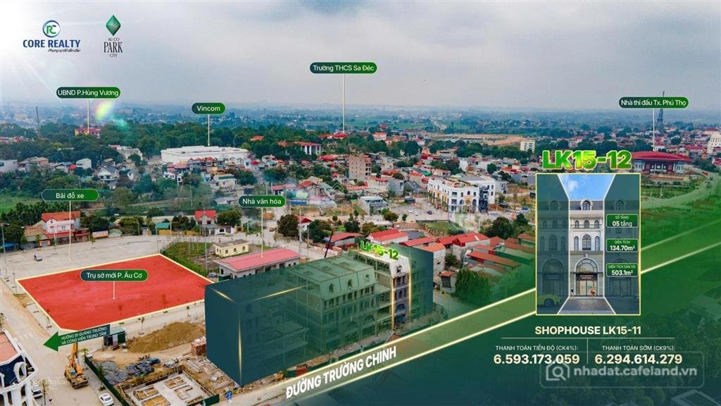 Bán nhà riêng: Bán lk âu cơ park city 133m2 giá 6.2 tỷ kinh doanh cho thuê ngay 