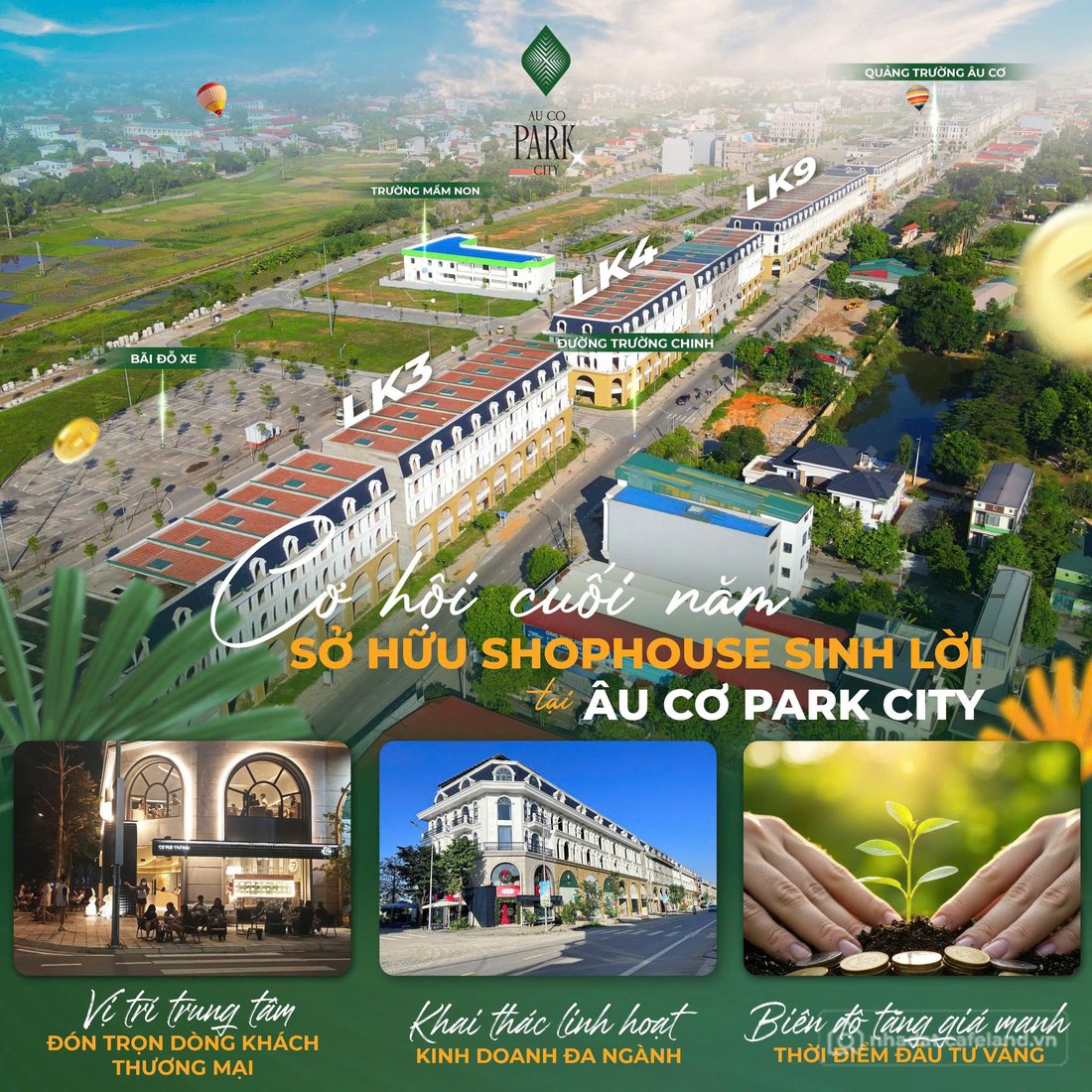 Bán đất thổ cư: Shophouse Âu Cơ Park City – Cơ hội đón sóng tăng giá đầu tiên tạ