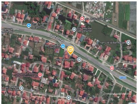 Bán đất thổ cư: Bán đất 6m² có sẵn 123mm² thổ cư ngang 20,5m giá 2 tỷ tại Xã Bản