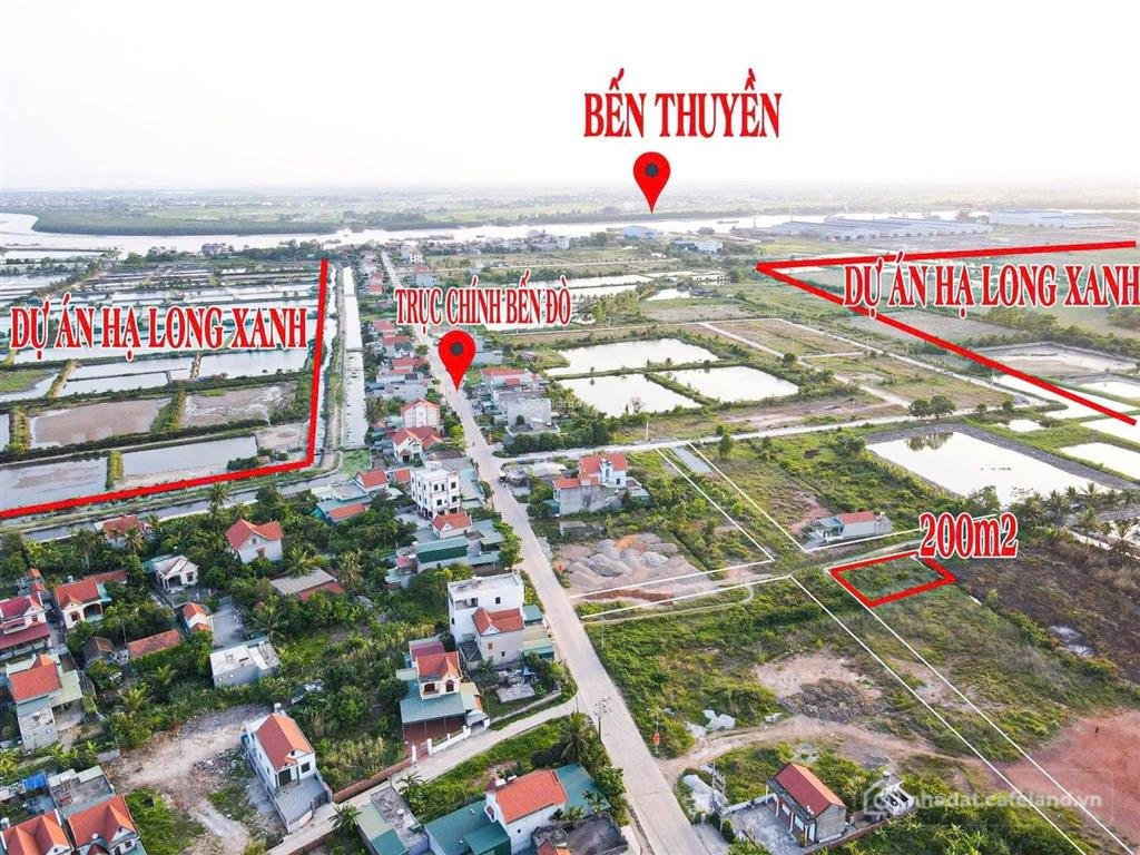 Bán đất thổ cư: Ô góc 2 mặt tiền. nhìn thẳng sang vin hạ long xanh dt 200m. mt 1