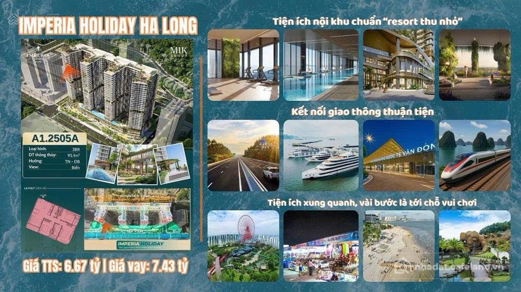Bán căn hộ chung cư: Bán căn 3 ngủ imperia holiday the bayside view vịnh hạ long