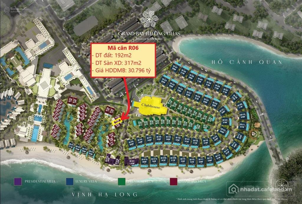Bán nhà riêng: Chính chủ bán căn r06 biệt thự mặt biển grand bay hạ long villas.