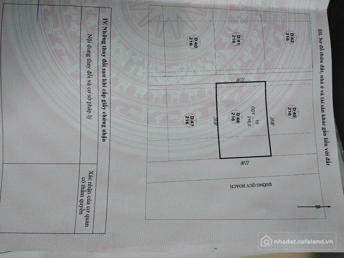 Bán đất thổ cư: Chính Chủ Cần Bán Lô Biệt Thự Đồi Thủy Sản 216m² Mặt Tiền 12m Tạ